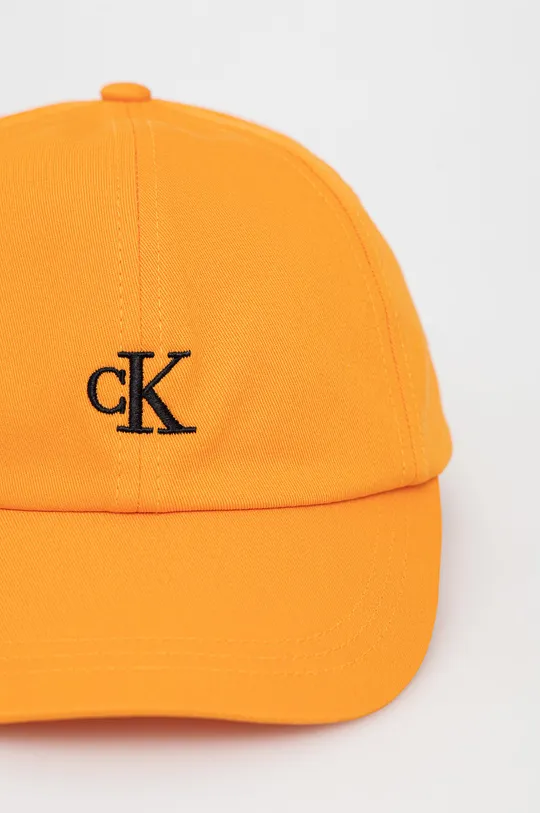 Βαμβακερό καπέλο Calvin Klein Jeans πορτοκαλί