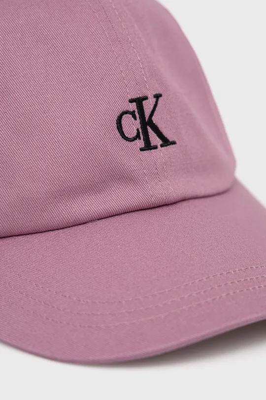 Bavlnená čiapka Calvin Klein Jeans fialová