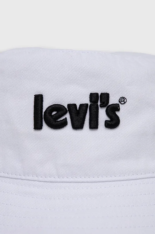 Παιδικό βαμβακερό καπέλο Levi's λευκό