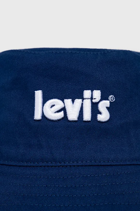 Dječji pamučni šešir Levi's mornarsko plava