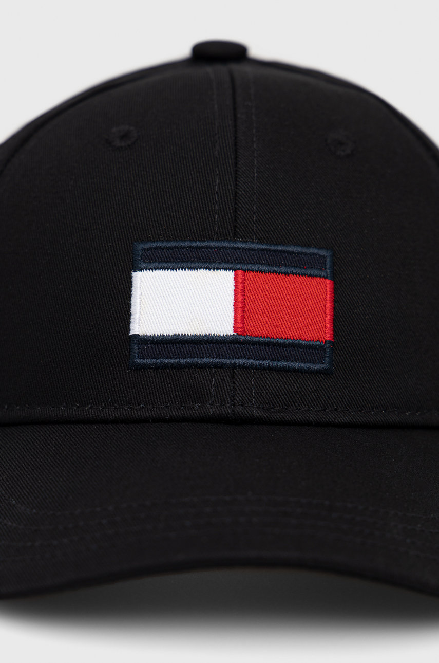 Tommy Hilfiger gyermek pamut sapka fekete