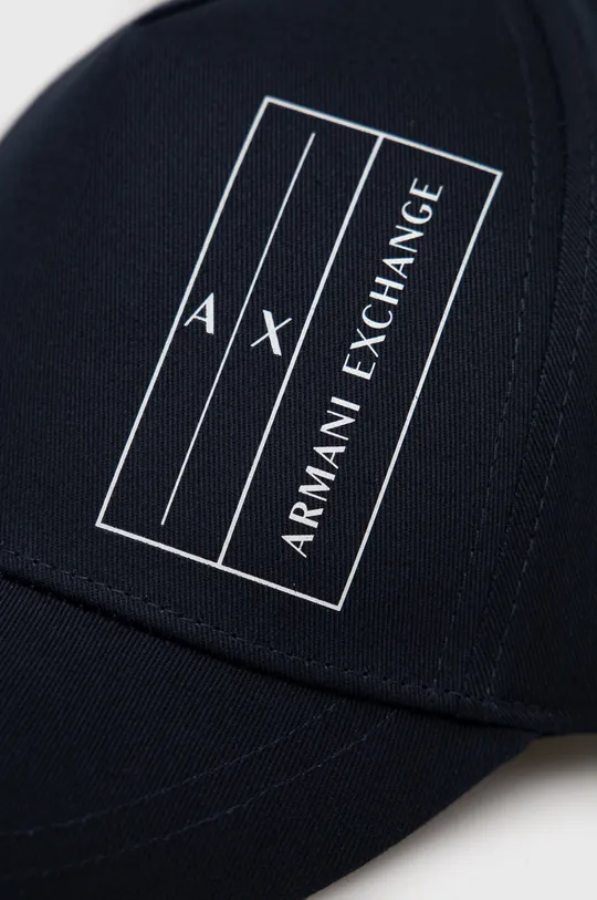 Bavlnená čiapka Armani Exchange tmavomodrá