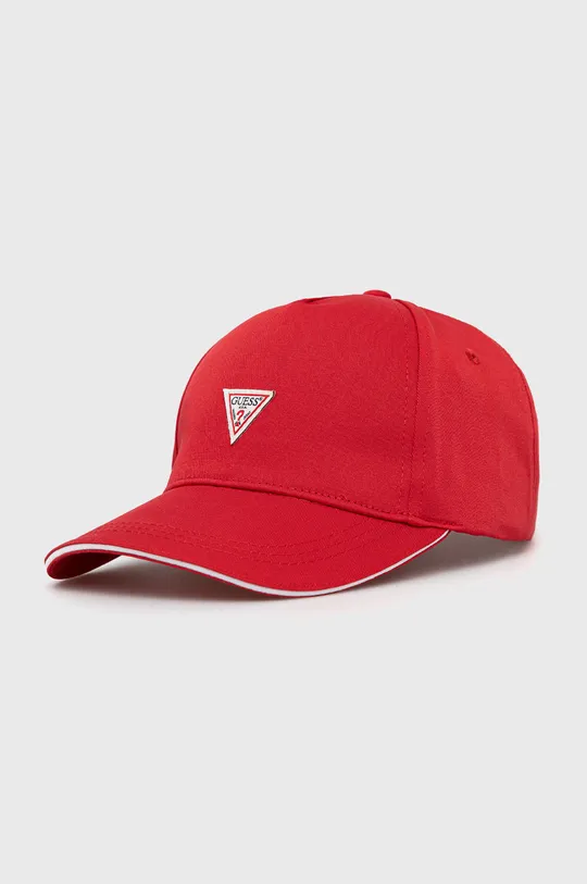κόκκινο Βαμβακερό καπέλο Guess Ανδρικά
