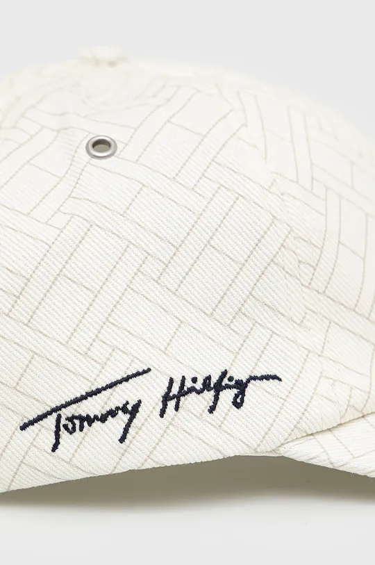 Βαμβακερό καπέλο Tommy Hilfiger μπεζ