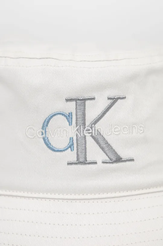 Бавовняний капелюх Calvin Klein Jeans білий