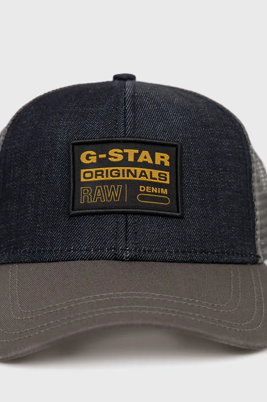 G-Star Raw bombažna kapa mornarsko modra