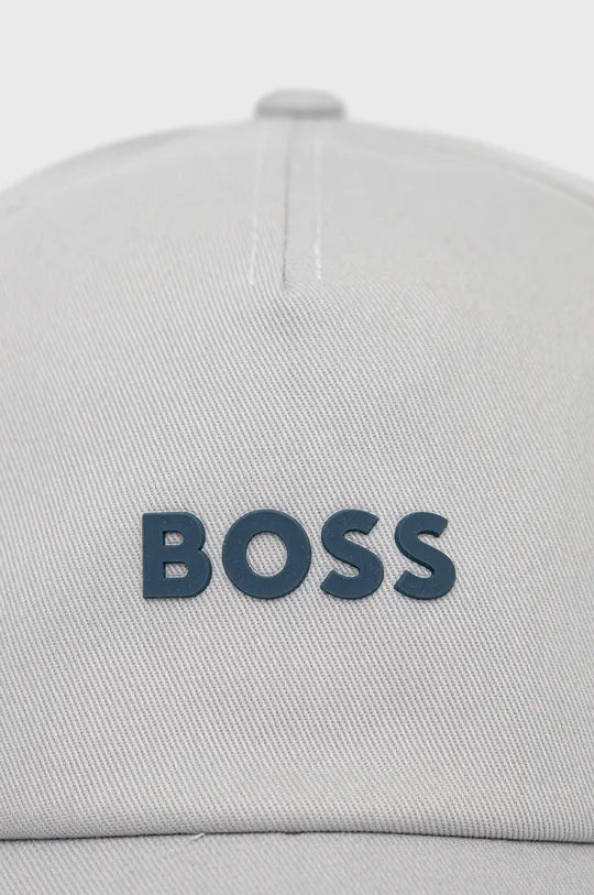 Bavlnená čiapka BOSS Boss Casual sivá
