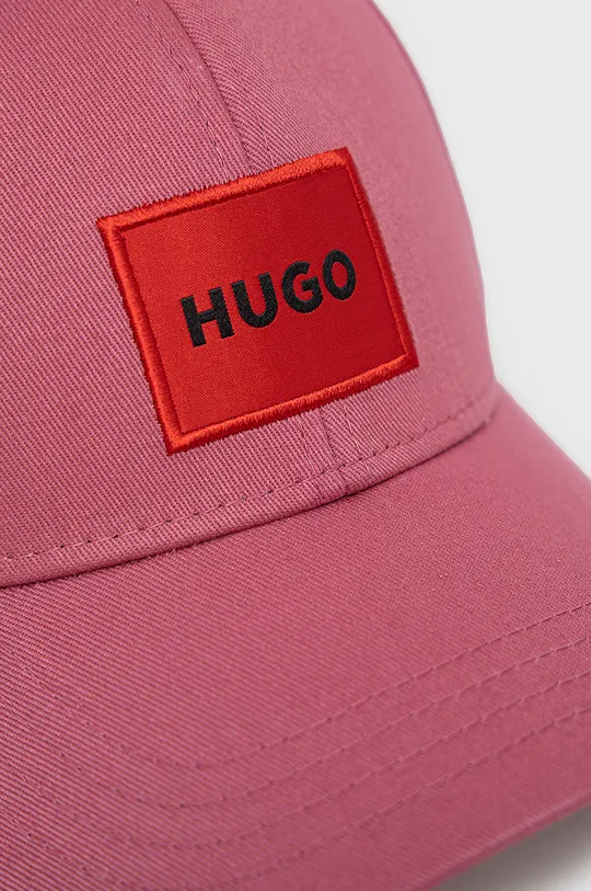 Βαμβακερό καπέλο HUGO ροζ