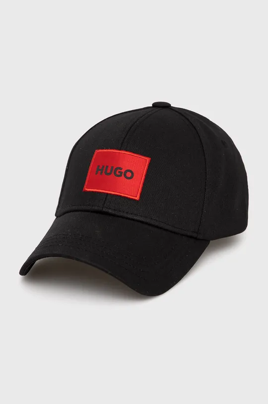 μαύρο Βαμβακερό καπέλο HUGO Ανδρικά