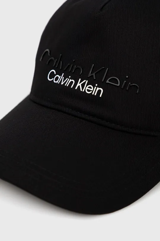 Bavlnená čiapka Calvin Klein čierna