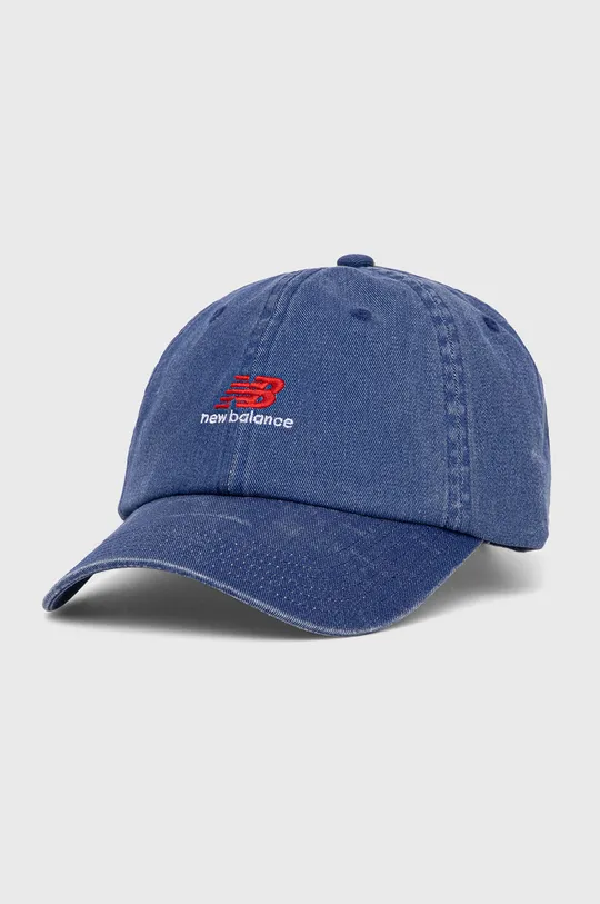 niebieski New Balance czapka bawełniana LAH01003VBE Męski