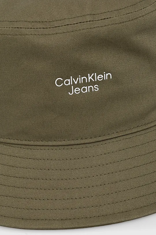 Βαμβακερό καπέλο Calvin Klein Jeans πράσινο