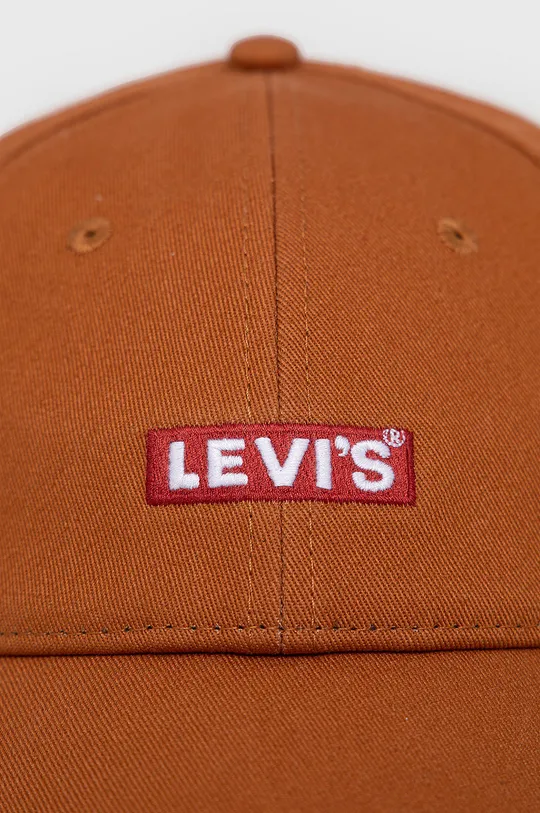 Βαμβακερό καπέλο Levi's καφέ