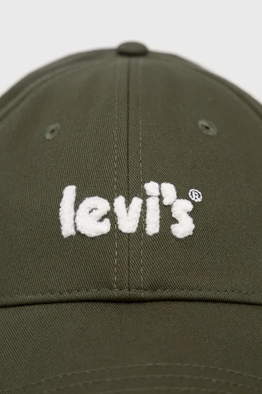 Βαμβακερό καπέλο Levi's πράσινο
