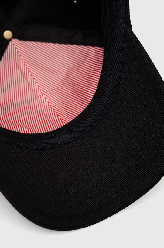 μαύρο Βαμβακερό καπέλο του μπέιζμπολ Herschel