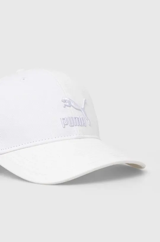 Bavlněná baseballová čepice Puma bílá