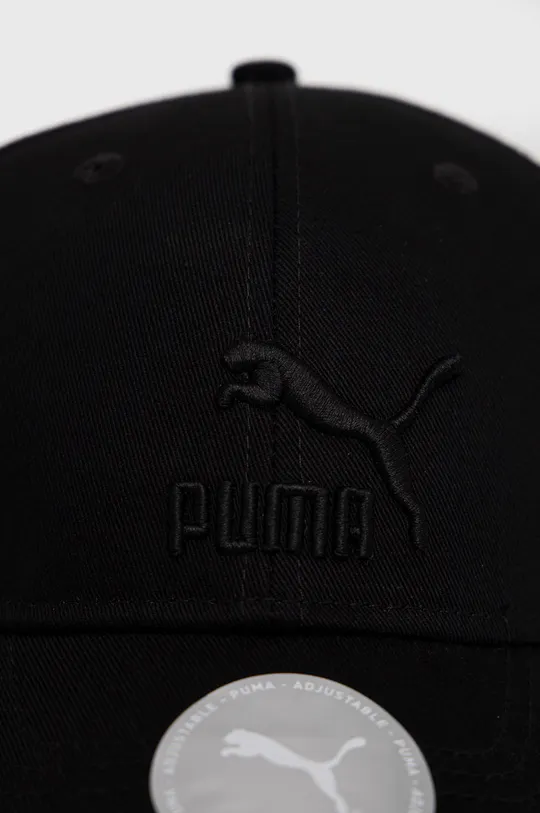 Puma bombažna kapa črna