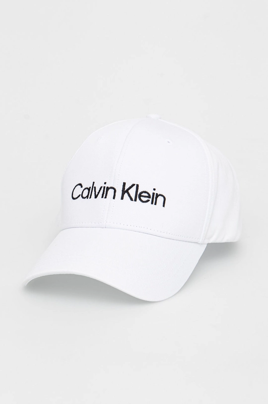 biały Calvin Klein czapka bawełniana Unisex