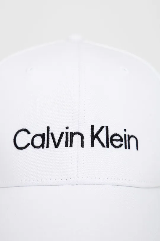 Βαμβακερό καπέλο Calvin Klein λευκό