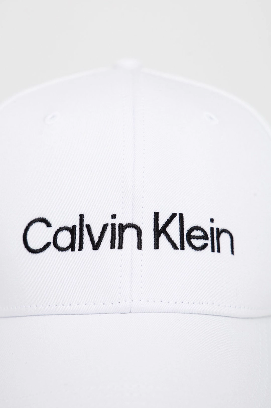 Calvin Klein czapka bawełniana biały