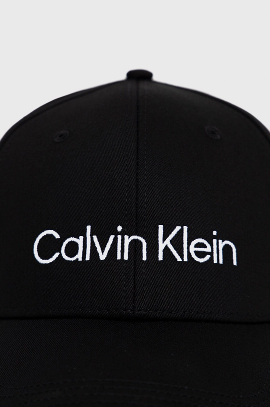 Pamučna kapa Calvin Klein crna