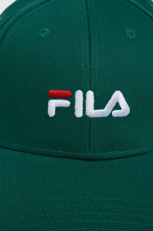 Βαμβακερό καπέλο του μπέιζμπολ Fila πράσινο