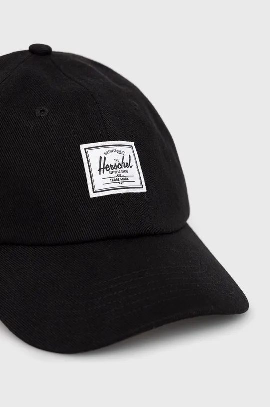 Βαμβακερό καπέλο Herschel μαύρο