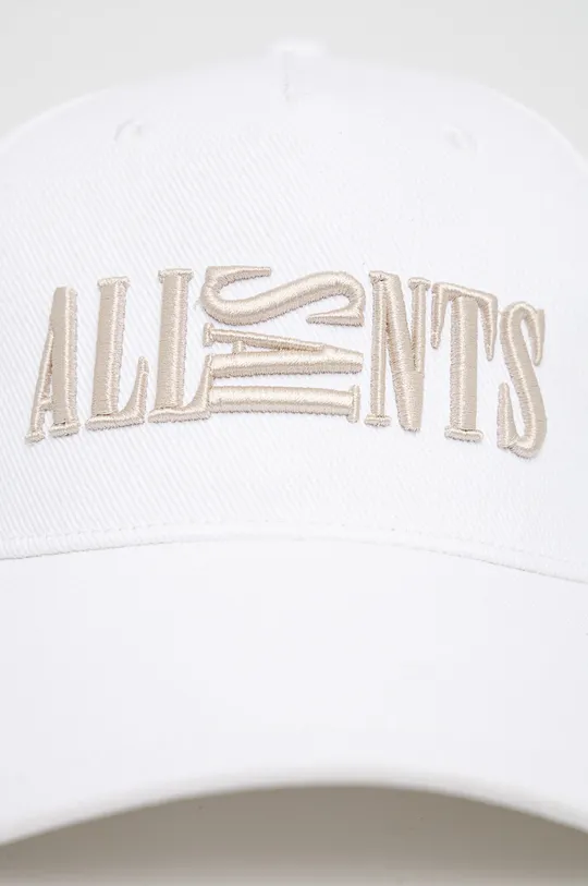 Bavlnená čiapka AllSaints biela