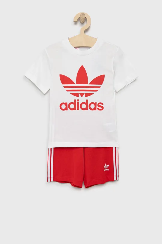 червоний Дитячий бавовняний комплект adidas Originals HE4659 Для хлопчиків