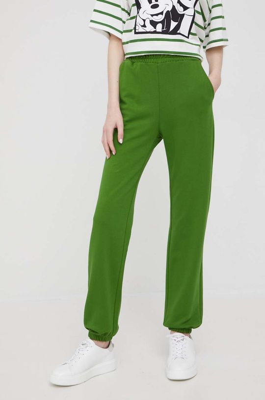 zielony United Colors of Benetton spodnie dresowe bawełniane Damski