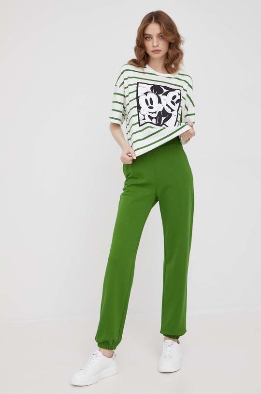 United Colors of Benetton spodnie dresowe bawełniane zielony
