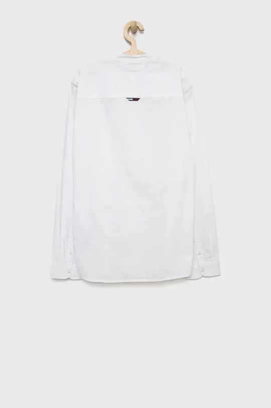 Παιδικό πουκάμισο από λινό μείγμα Tommy Hilfiger λευκό