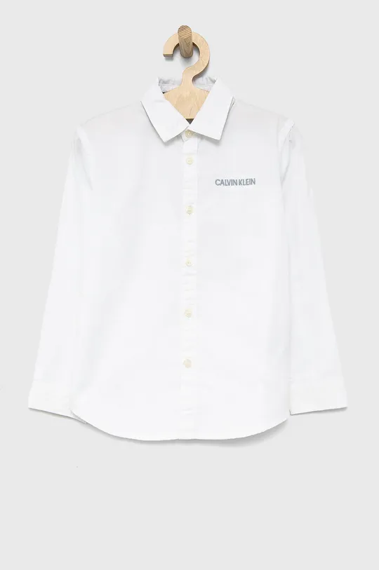 biały Calvin Klein Jeans Koszula bawełniana dziecięca IB0IB01135.PPYY Chłopięcy