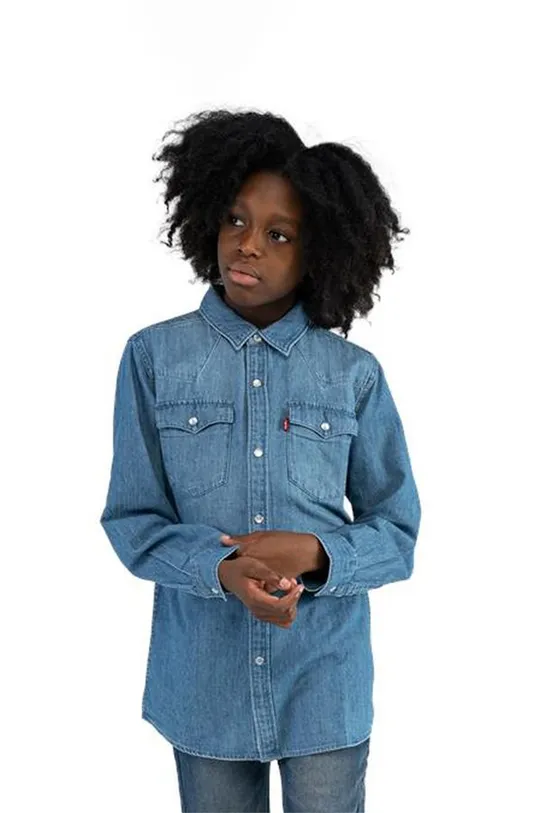 μπλε Παιδικό βαμβακερό πουκάμισο Levi's