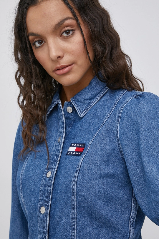 modrá Bavlnená košeľa Tommy Jeans