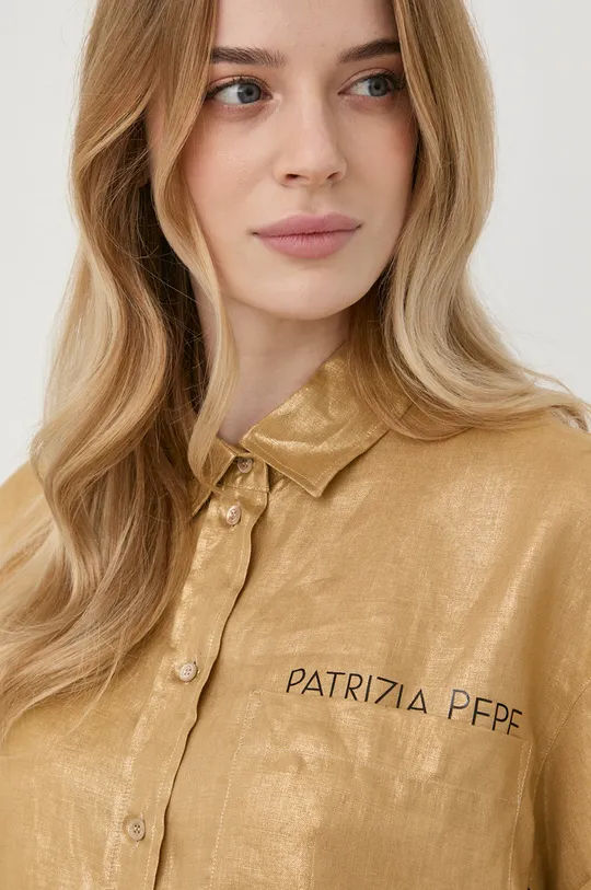 zlatna Lanena košulja Patrizia Pepe