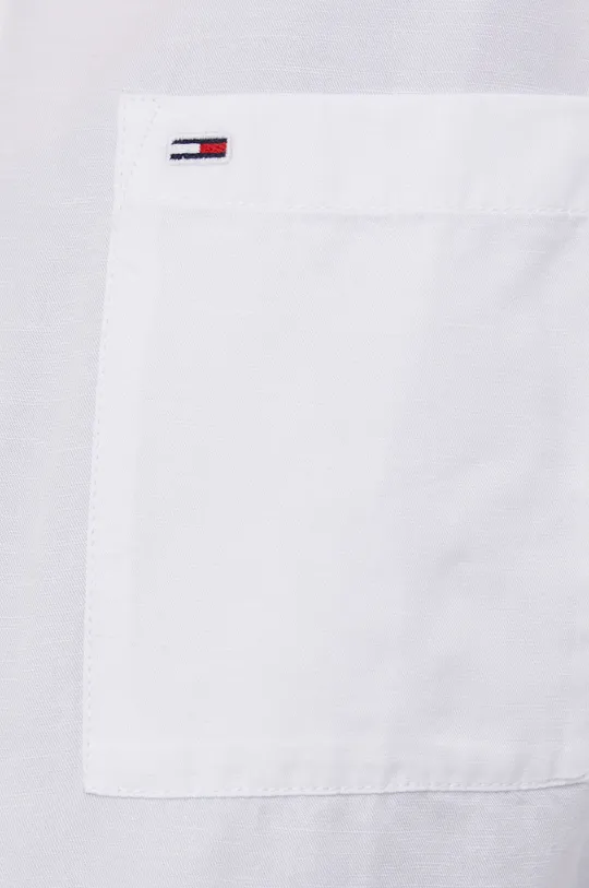 Сорочка з домішкою льону Tommy Jeans білий