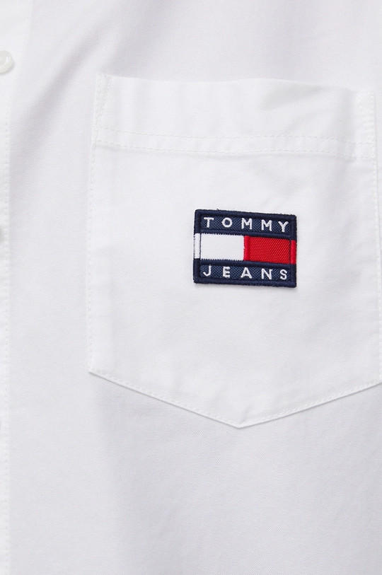 Хлопковая рубашка Tommy Jeans белый