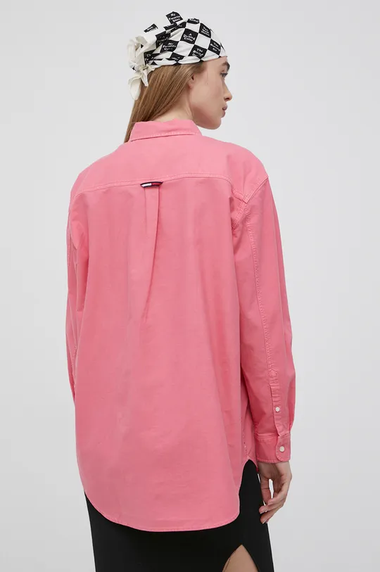 ružová Bavlnená košeľa Tommy Jeans