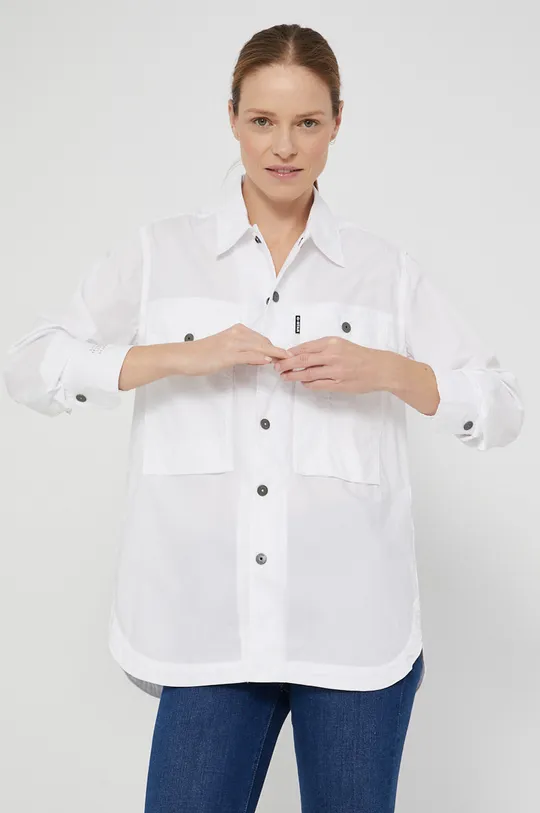 λευκό Βαμβακερό πουκάμισο G-Star Raw Γυναικεία