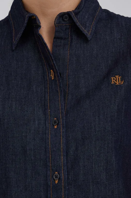 Τζιν πουκάμισο Lauren Ralph Lauren σκούρο μπλε