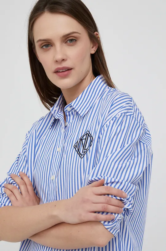 μπλε Lauren Ralph Lauren - Βαμβακερό πουκάμισο Γυναικεία