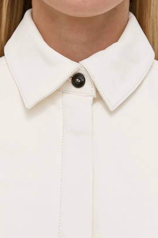 Δερμάτινο πουκάμισο Herskind λευκό