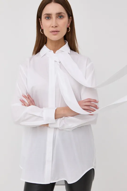 λευκό Βαμβακερό πουκάμισο Samsoe Samsoe Γυναικεία