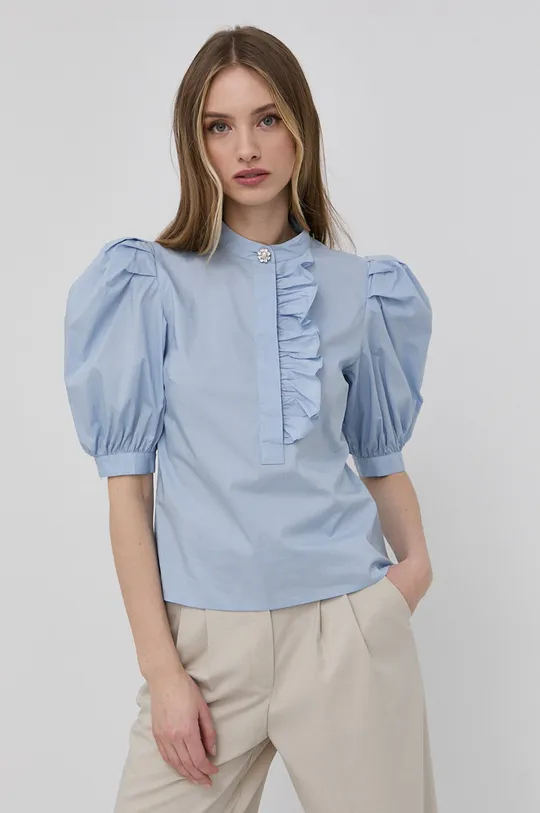 блакитний Бавовняна блузка Custommade Жіночий