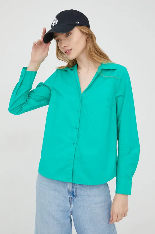 πράσινο Βαμβακερό πουκάμισο Pieces Γυναικεία