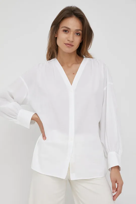 Βαμβακερό πουκάμισο Drykorn λευκό