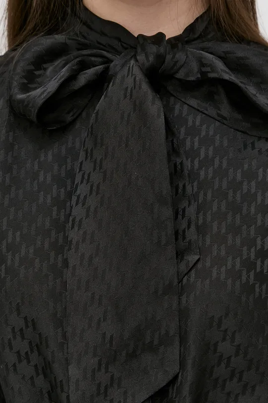 Karl Lagerfeld - Μεταξωτό πουκάμισο μαύρο