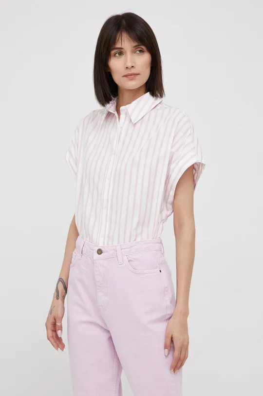 ροζ Βαμβακερό πουκάμισο Sisley Γυναικεία