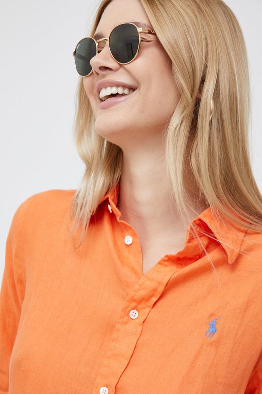 oranžna Lanena srajca Polo Ralph Lauren